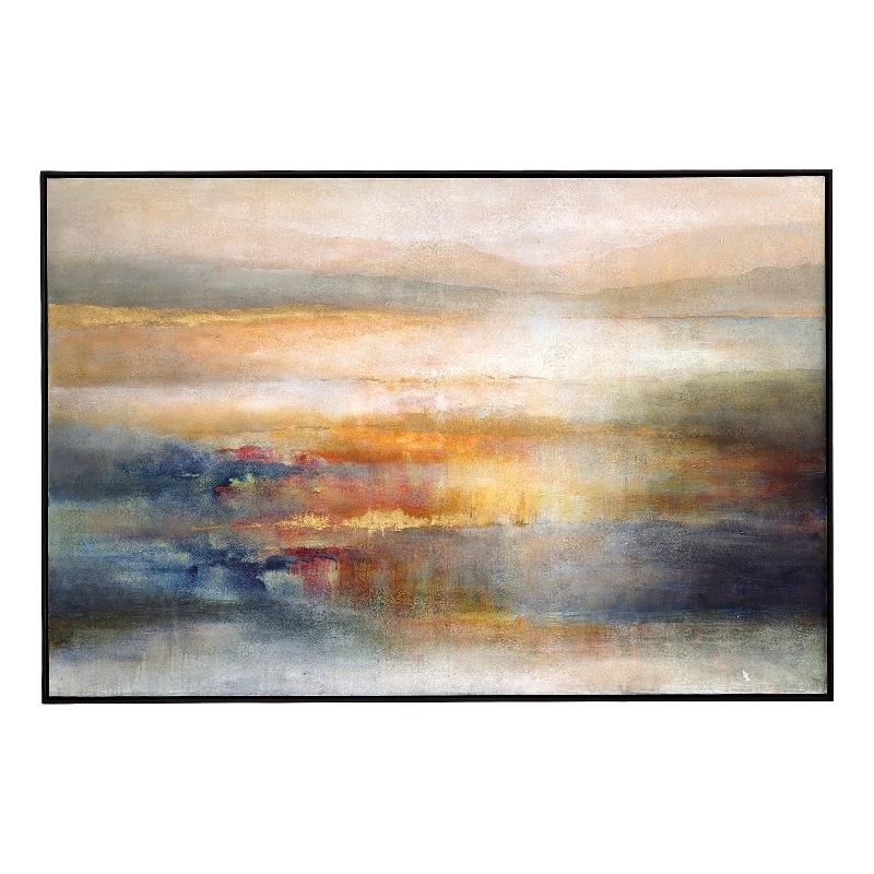 Uttermost Seafaring Dusk Coastal Canvas Fabric Abstract Art in Multi-Color