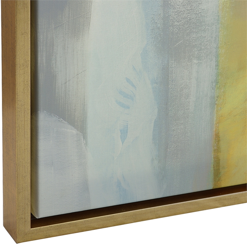Uttermost Renewal Modern Canvas Fabric Framed Abstract Art in Multi-Color
