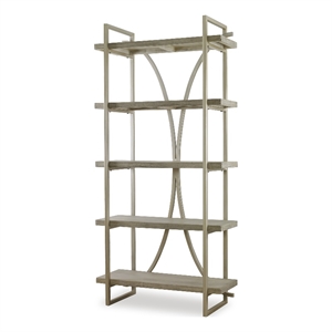 Uttermost Sway 5-Shelf Metal & Wood Etagere in Distressed Gray/Silver