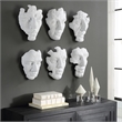 Uttermost Self-Portrait 6-Piece Contemporary Polyresin Mask Wall Decor in White
