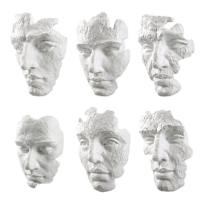 Uttermost Self-Portrait 6-Piece Contemporary Polyresin Mask Wall Decor in White