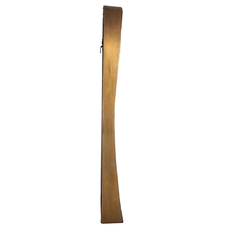 Uttermost Bradano Contemporary Cast Aluminum/Glass Arch Mirror in Antique Brass