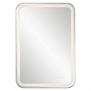 Uttermost Crofton Contemporary Metal & Stainless Steel Vanity Mirror in Silver