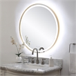Uttermost Crofton Contemporary Stainless Steel and Metal Round Mirror in Brass