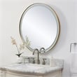 Uttermost Crofton Contemporary Stainless Steel and Metal Round Mirror in Brass