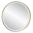 Uttermost Crofton Contemporary Stainless Steel and Metal Round Mirror in Brass