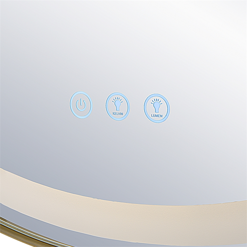 Uttermost Crofton Contemporary Stainless Steel and Metal Round Mirror in Brass