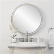Uttermost Crofton Contemporary Stainless Steel and Metal Round Mirror in Brass