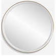 Uttermost Crofton Contemporary Stainless Steel and Metal Round Mirror in Brass