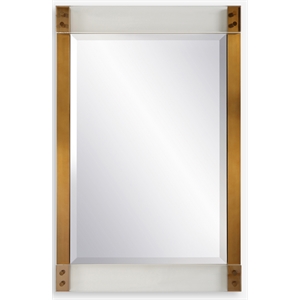 Uttermost Nera Contemporary Stainless Steel/Acrylic Mirror in Brass/Clear