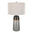 Uttermost Coen Coastal Fabric & Ceramic Lamp in Light Gray and Brown