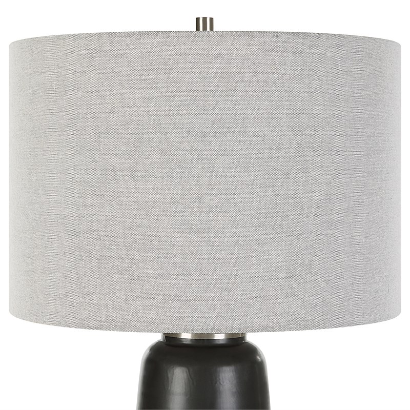 Uttermost Coen Coastal Fabric & Ceramic Lamp in Light Gray and Brown