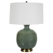 Uttermost Nataly Coastal Ceramic and Fabric Table Lamp in White/Green