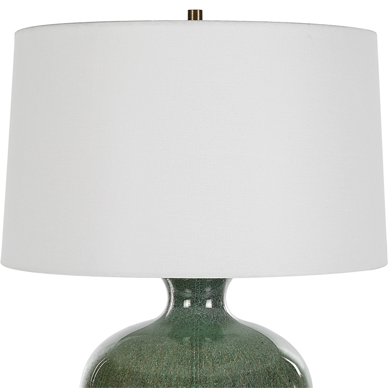 Uttermost Nataly Coastal Ceramic and Fabric Table Lamp in White/Green