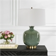 Uttermost Nataly Coastal Ceramic and Fabric Table Lamp in White/Green