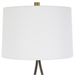Uttermost Separate Contemporary Iron Metal and Fabric Table Lamp in Black/White