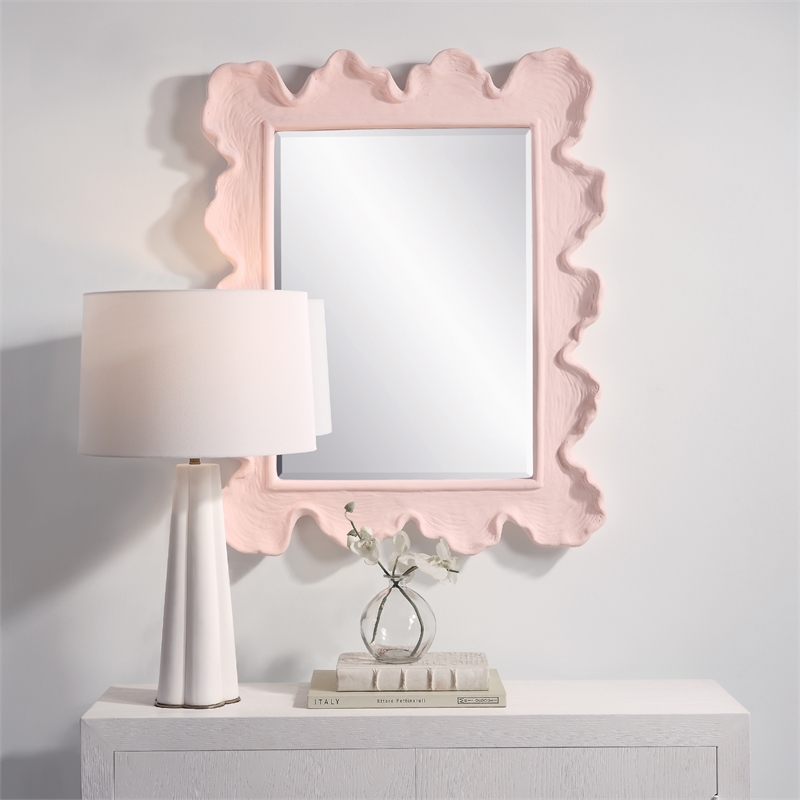 Uttermost Sea Coastal Resin and MDF Mirror in Pink and Clear