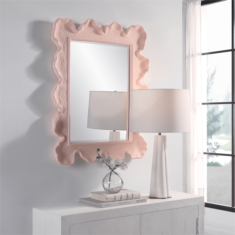 Uttermost Sea Coastal Resin and MDF Mirror in Pink and Clear