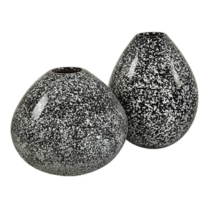 Uttermost Cosmic Contemporary Ceramic Vase in Black and White (Set of 2)