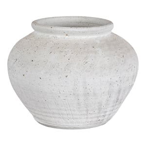 Uttermost Floreana Coastal Ceramic Round Decorative Vase in White