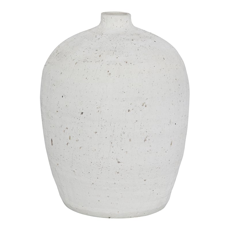 Uttermost Floreana Coastal Ceramic Medium Decorative Vase in White