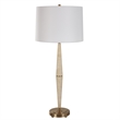 Uttermost Palu Coastal Iron Metal and Fabric Table Lamp in Brass/White