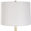 Uttermost Palu Coastal Iron Metal and Fabric Table Lamp in Brass/White