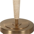 Uttermost Palu Coastal Iron Metal and Fabric Table Lamp in Brass/White