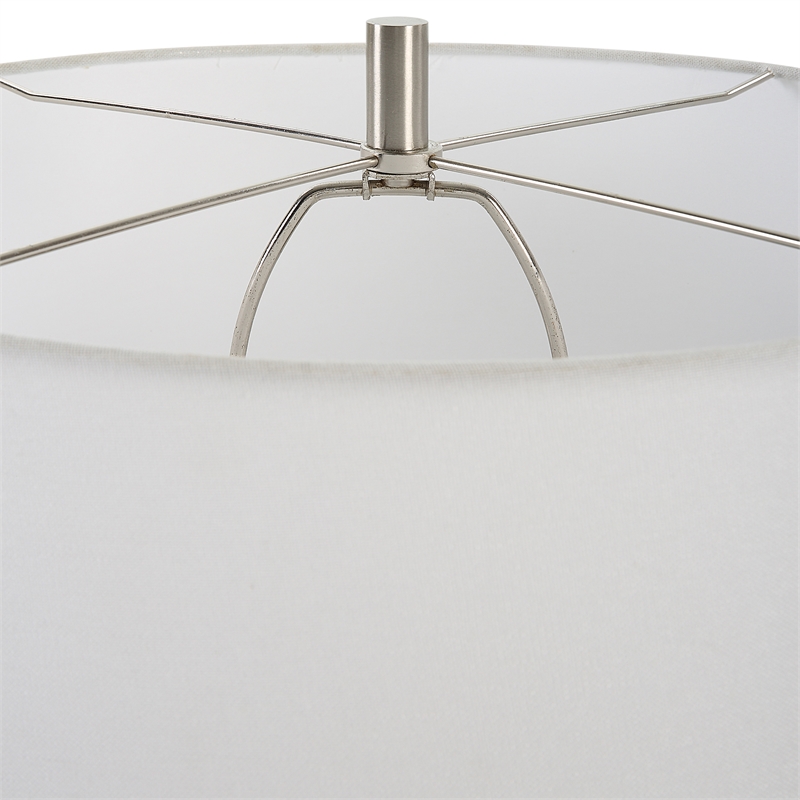 Uttermost Jubilee Coastal Ceramic and Fabric Table Lamp in Blue/Nickel
