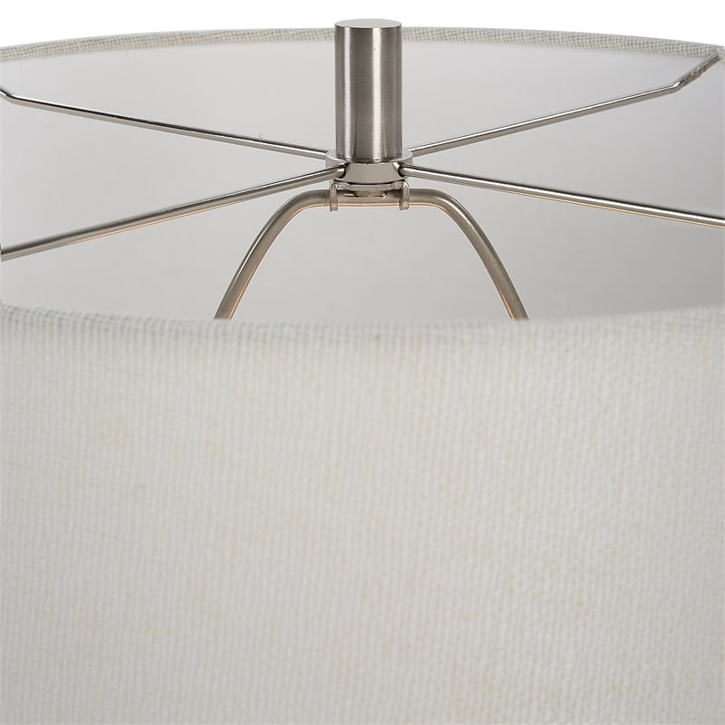 Uttermost Opal Coastal Ceramic and Fabric Table Lamp in White