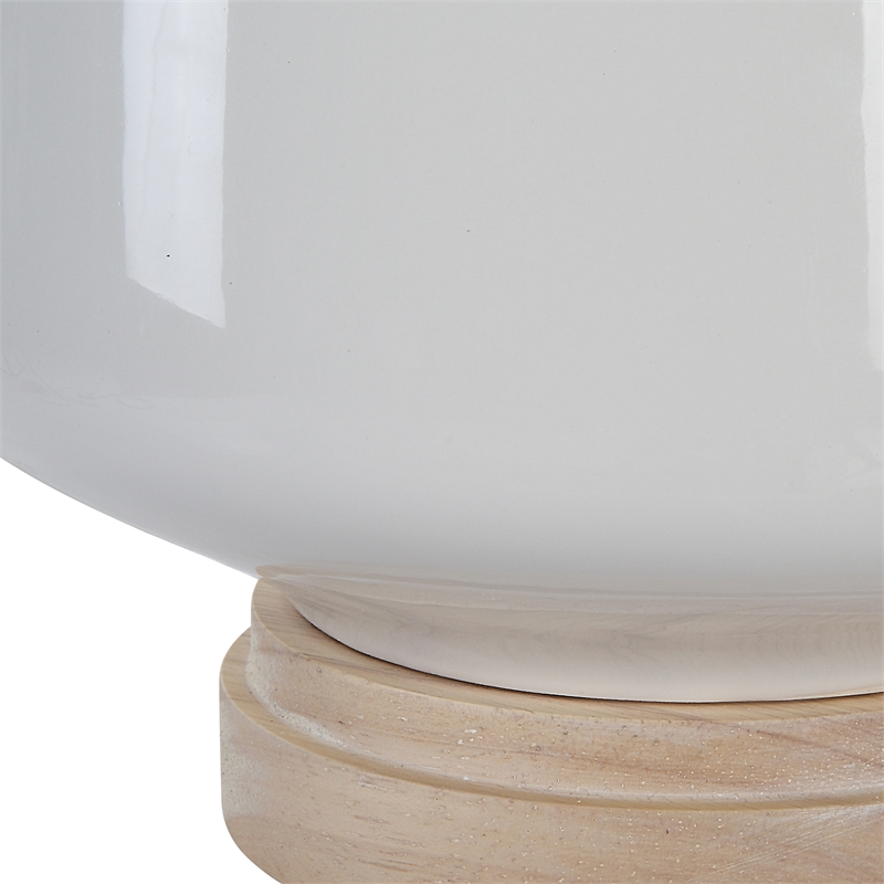 Uttermost Opal Coastal Ceramic and Fabric Table Lamp in White