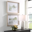 Uttermost Serene Traditional Wood Lake Framed Print in Gray (Set of 2)