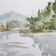 Uttermost Serene Traditional Wood Lake Framed Print in Gray (Set of 2)