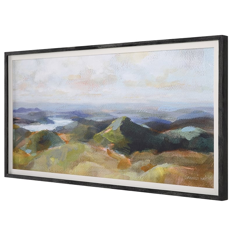 Uttermost Above Traditional Wood Lake Framed Landscape Print in White/Black