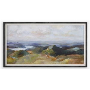 Uttermost Above Traditional Wood Lake Framed Landscape Print in White/Black