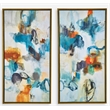 Uttermost Casual Moments Wood & Canvas Art in Gold/Multi-Color (Set of 2)