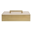 Uttermost Wessex Traditional Metal/Faux Shagreen Decorative Box in Brass/White