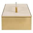 Uttermost Wessex Traditional Metal/Faux Shagreen Decorative Box in Brass/White