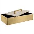 Uttermost Wessex Traditional Metal/Faux Shagreen Decorative Box in Brass/White