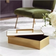 Uttermost Wessex Traditional Metal/Faux Shagreen Decorative Box in Brass/White