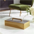 Uttermost Wessex Traditional Metal/Faux Shagreen Decorative Box in Brass/Black