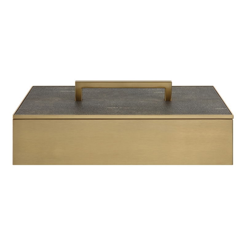 Uttermost Wessex Traditional Metal/Faux Shagreen Decorative Box in Brass/Black