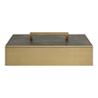 Uttermost Wessex Traditional Metal/Faux Shagreen Decorative Box in Brass/Black