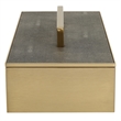 Uttermost Wessex Traditional Metal/Faux Shagreen Decorative Box in Brass/Black