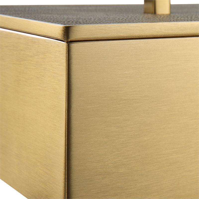 Uttermost Wessex Traditional Metal/Faux Shagreen Decorative Box in Brass/Black