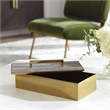 Uttermost Wessex Traditional Metal/Faux Shagreen Decorative Box in Brass/Black