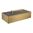 Uttermost Wessex Traditional Metal/Faux Shagreen Decorative Box in Brass/Black