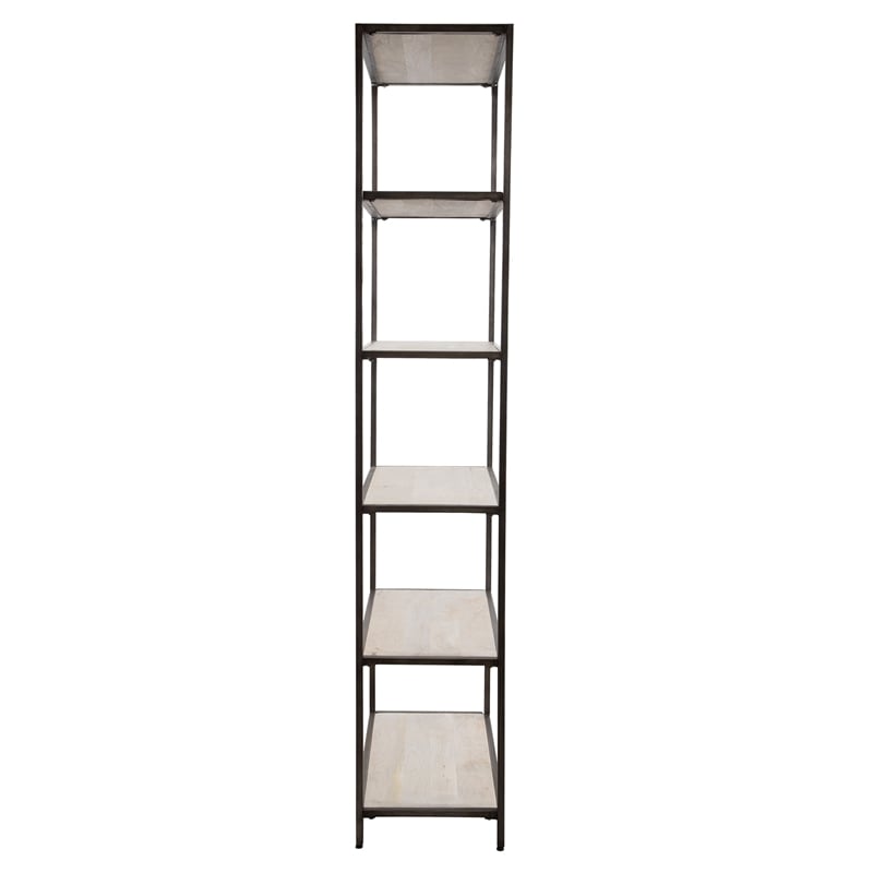 Uttermost Baldwin Contemporary Wood/Iron Etagere in White Wash/Black
