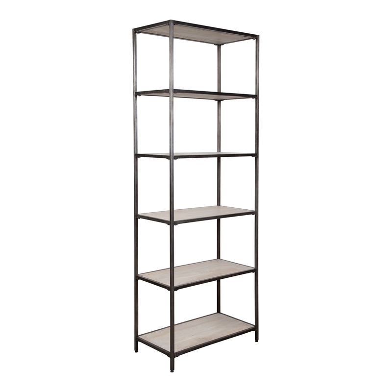 Uttermost Baldwin Contemporary Wood/Iron Etagere in White Wash/Black