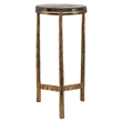 Uttermost Eternity Contemporary Aluminum/Glass Accent Table in Brass/Black